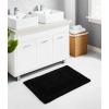 COTTON CRAFT Luxurious Bath Mat Rug – Set of 2 Reversible Heavyweight Step Out Bath Mats for Bathroom Floor, Tub and Shower – Pure Cotton Soft Plush Absorbent Hand Tufted Mat – 17 x 24 – Charcoal Grey(Black)