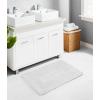 COTTON CRAFT Luxurious Bath Mat Rug – Set of 2 Reversible Heavyweight Step Out Bath Mats for Bathroom Floor, Tub and Shower – Pure Cotton Soft Plush Absorbent Hand Tufted Mat – 17 x 24 – Charcoal Grey(White)