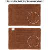 COTTON CRAFT Luxurious Bath Mat Rug – Set of 2 Reversible Heavyweight Step Out Bath Mats for Bathroom Floor, Tub and Shower – Pure Cotton Soft Plush Absorbent Hand Tufted Mat – 17 x 24 – Charcoal Grey(Mocha)