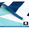 COTTON CRAFT Oversized Extra Wide XL Beach Blanket Towel for Two – 58×68-100% Cotton Velour – Big & Huge – Pool Picnic Bath Jacquard Thick Plush Super Soft Luxury – 450 GSM – Summer Trellis Pool Blue(Ocean Blue)