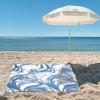 COTTON CRAFT Oversized Extra Wide XL Beach Blanket Towel for Two – 58×68-100% Cotton Velour – Big & Huge – Pool Picnic Bath Jacquard Thick Plush Super Soft Luxury – 450 GSM – Summer Trellis Pool Blue(Surf Blue)