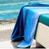 COTTON CRAFT Oversized Extra Wide XL Beach Blanket Towel for Two – 58×68-100% Cotton Velour – Big & Huge – Pool Picnic Bath Jacquard Thick Plush Super Soft Luxury – 450 GSM – Summer Trellis Pool Blue(Ombre – Blue Multi)