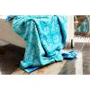 COTTON CRAFT Oversized Extra Wide XL Beach Blanket Towel for Two – 58×68-100% Cotton Velour – Big & Huge – Pool Picnic Bath Jacquard Thick Plush Super Soft Luxury – 450 GSM – Summer Trellis Pool Blue(Summer Trellis – Blue)