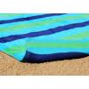 COTTON CRAFT Oversized Extra Wide XL Beach Blanket Towel for Two – 58×68-100% Cotton Velour – Big & Huge – Pool Picnic Bath Jacquard Thick Plush Super Soft Luxury – 450 GSM – Summer Trellis Pool Blue(Cabana Stripe – Blue)