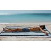 COTTON CRAFT Oversized Extra Wide XL Beach Blanket Towel for Two – 58×68-100% Cotton Velour – Big & Huge – Pool Picnic Bath Jacquard Thick Plush Super Soft Luxury – 450 GSM – Summer Trellis Pool Blue(Ocean Blue)