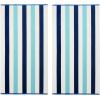 COTTON CRAFT Oversized XL Beach Towel 35 x 70-2 Pack – 100% Cotton Velour – Big & Huge – Pool Picnic Bath – Double Woven Thick Plush Super Soft Luxury – 630 GSM – Cabana Stripe Blue