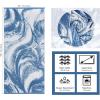 COTTON CRAFT Oversized XL Beach Towel 39 x 68-2 Pack – 100% Cotton Velour – Big & Huge – Pool Picnic Bath Towels – Jacquard Terry Thick Plush Super Soft Luxury – 450 GSM – Blue Tiles(Surf Blue)
