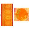 COTTON CRAFT Oversized XL Beach Towel 39 x 68-2 Pack – 100% Cotton Velour – Big & Huge – Pool Picnic Bath Towels – Jacquard Terry Thick Plush Super Soft Luxury – 450 GSM – Blue Tiles(Sunshine Orange Yellow)