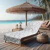 COTTON CRAFT Pool Lounge Chair Cover – 2 Pack – Chaise Beach Picnic Spa Towel – Cabana Stripe – Soft Premium Ringspun Terry Cotton – Oversized – 32 inch wide x 82 inch long with 7 inch Pocket – Orange(Medallion – Navy)