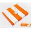COTTON CRAFT Pool Lounge Chair Cover – 2 Pack – Chaise Beach Picnic Spa Towel – Cabana Stripe – Soft Premium Ringspun Terry Cotton – Oversized – 32 inch wide x 82 inch long with 7 inch Pocket – Orange(Orange White)