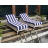 COTTON CRAFT Pool Lounge Chair Cover – 2 Pack – Chaise Beach Picnic Spa Towel – Cabana Stripe – Soft Premium Ringspun Terry Cotton – Oversized – 32 inch wide x 82 inch long with 7 inch Pocket – Orange(Navy White)