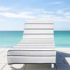 COTTON CRAFT Pool Lounge Chair Cover – 2 Pack – Chaise Beach Picnic Spa Towel – Cabana Stripe – Soft Premium Ringspun Terry Cotton – Oversized – 32 inch wide x 82 inch long with 7 inch Pocket – Orange(Blue Stripe)