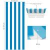 COTTON CRAFT Pool Lounge Chair Cover – 2 Pack – Chaise Beach Picnic Spa Towel – Cabana Stripe – Soft Premium Ringspun Terry Cotton – Oversized – 32 inch wide x 82 inch long with 7 inch Pocket – Orange(Aqua Blue)