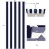 COTTON CRAFT Pool Lounge Chair Cover – 2 Pack – Chaise Beach Picnic Spa Towel – Cabana Stripe – Soft Premium Ringspun Terry Cotton – Oversized – 32 inch wide x 82 inch long with 7 inch Pocket – Orange(Navy White)