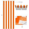 COTTON CRAFT Pool Lounge Chair Cover – 2 Pack – Chaise Beach Picnic Spa Towel – Cabana Stripe – Soft Premium Ringspun Terry Cotton – Oversized – 32 inch wide x 82 inch long with 7 inch Pocket – Orange(Orange White)