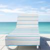 COTTON CRAFT Pool Lounge Chair Cover – 2 Pack – Chaise Beach Picnic Spa Towel – Cabana Stripe – Soft Premium Ringspun Terry Cotton – Oversized – 32 inch wide x 82 inch long with 7 inch Pocket – Orange(Aqua Stripe)