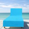 COTTON CRAFT Pool Lounge Chair Cover – 2 Pack 100% Cotton Soft Ringspun Terry Towel Chaise Patio Picnic Spa Sun Lounger Beach Lounge Chair Cover – Oversized 32 in W x 82 in L x 7 in Pocket – Navy Blue(Waffle – Aqua)