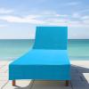 COTTON CRAFT Pool Lounge Chair Cover – 2 Pack 100% Cotton Soft Ringspun Terry Towel Chaise Patio Picnic Spa Sun Lounger Beach Lounge Chair Cover – Oversized 32 in W x 82 in L x 7 in Pocket – Navy Blue(Aqua)