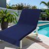 COTTON CRAFT Pool Lounge Chair Cover – 2 Pack 100% Cotton Soft Ringspun Terry Towel Chaise Patio Picnic Spa Sun Lounger Beach Lounge Chair Cover – Oversized 32 in W x 82 in L x 7 in Pocket – Navy Blue(Waffle – Navy Blue)