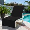 COTTON CRAFT Pool Lounge Chair Cover – 2 Pack 100% Cotton Soft Ringspun Terry Towel Chaise Patio Picnic Spa Sun Lounger Beach Lounge Chair Cover – Oversized 32 in W x 82 in L x 7 in Pocket – Navy Blue(Black)