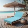COTTON CRAFT Pool Lounge Chair Cover – 2 Pack 100% Cotton Soft Ringspun Terry Towel Chaise Patio Picnic Spa Sun Lounger Beach Lounge Chair Cover – Oversized 32 in W x 82 in L x 7 in Pocket – Navy Blue(Waffle – Blue)