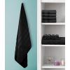 COTTON CRAFT Popcorn Towel Set – Luxurious 10 Piece Towel Set – 100% Cotton – Soft Absorbent 600 GSM Bathroom Towels – 2 Large Bath Towel 4 Hand Towel 4 Wash Cloth – Hotel Spa Shower Pool Dorm – Black(Black)
