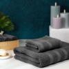 COTTON CRAFT Popcorn Towel Set – Luxurious 10 Piece Towel Set – 100% Cotton – Soft Absorbent 600 GSM Bathroom Towels – 2 Large Bath Towel 4 Hand Towel 4 Wash Cloth – Hotel Spa Shower Pool Dorm – Black(Charcoal)