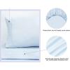 COTTON CRAFT Premium Sheet Set – King Size 400 Thread Count – Super Soft Cotton Deep Pocket – 4 Piece Set Includes Flat Sheet, Fitted Sheet and 2 Pillowcases – Grey(Light Blue)