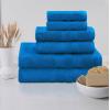COTTON CRAFT Primary Colors Towel Set – Soft Absorbent 100% Cotton 6 Piece Towel Set – 2 Bath Towel, 2 Hand Towel, 2 Washcloth – Bright Colorful Dorm Kids Everyday Pool Shower Bathroom Towel – Blue