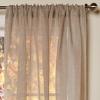 COTTON CRAFT Pure Linen Window Panels – One Pair Genuine Luxurious 100% Linen Rod Pocket Window Curtains – Generous 6 inch Hem Hand Crafted Hand Stitched Sheer Linen Panels – 54 x 96 – Natural
