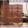 COTTON CRAFT Room Divider Wood Floor Screen – Kamal Antique White 4 Folding Panel 72×80 – Portable Reversible Functional Decorative Partition – Reversible Boho Freestanding Small Spaces Privacy(Padma – Brown)