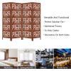 COTTON CRAFT Room Divider Wood Floor Screen – Kamal Antique White 4 Folding Panel 72×80 – Portable Reversible Functional Decorative Partition – Reversible Boho Freestanding Small Spaces Privacy(Padma – Brown)