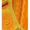 COTTON CRAFT Round Beach Towel Blanket – 100% Cotton Plush Jacquard Velour 5 Foot Pool Picnic Towel Yoga Meditation Mat – 60 Inch Circular Beach Blanket Throw with Fringe – Cabana Stripe Blue Green(Sunshine Orange Yellow)