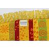 COTTON CRAFT Round Beach Towel Blanket – 100% Cotton Plush Jacquard Velour 5 Foot Pool Picnic Towel Yoga Meditation Mat – 60 Inch Circular Beach Blanket Throw with Fringe – Cabana Stripe Blue Green(Sunshine Orange Yellow)
