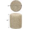 COTTON CRAFT Round Dori Pouf – Cotton Braid Cord Cable Knitted Ottoman – Foot Stool Footrest Floor Pouf Accent Furniture Bean Bag – Living Room Dorm Décor – 20.5 Dia x 13.5 High – Round Ivory Cream(Natural – Cylindrical)