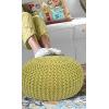 COTTON CRAFT Round Dori Pouf – Cotton Braid Cord Cable Knitted Ottoman – Foot Stool Footrest Floor Pouf Accent Furniture Bean Bag – Living Room Dorm Décor – 20.5 Dia x 13.5 High – Round Ivory Cream(Green – Round)