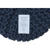 COTTON CRAFT Round Dori Pouf – Cotton Braid Cord Cable Knitted Ottoman – Foot Stool Footrest Floor Pouf Accent Furniture Bean Bag – Living Room Dorm Décor – 20.5 Dia x 13.5 High – Round Ivory Cream(Blue – Cylindrical)