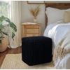 COTTON CRAFT Round Dori Pouf – Cotton Braid Cord Cable Knitted Ottoman – Foot Stool Footrest Floor Pouf Accent Furniture Bean Bag – Living Room Dorm Décor – 20.5 Dia x 13.5 High – Round Ivory Cream(Black – Cube Large)