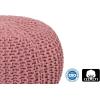 COTTON CRAFT Round Dori Pouf – Cotton Braid Cord Cable Knitted Ottoman – Foot Stool Footrest Floor Pouf Accent Furniture Bean Bag – Living Room Dorm Décor – 20.5 Dia x 13.5 High – Round Ivory Cream(Blush Pink – Round)