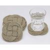COTTON CRAFT Shore Nautical Rope Set of 8 Jute Coasters, 4.5 Inch, Natural