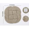 COTTON CRAFT Shore Nautical Rope Set of 8 Jute Coasters, 4.5 Inch, Natural