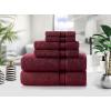 COTTON CRAFT Ultra Soft 6 Piece Towel Set – 2 Oversized Large Bath Towels,2 Hand Towels,2 Washcloths – Absorbent Quick Dry Everyday Luxury Hotel Bathroom Spa Gym Shower Pool Travel -100% Cotton- Black(Burgundy)