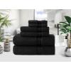 COTTON CRAFT Ultra Soft 6 Piece Towel Set – 2 Oversized Large Bath Towels,2 Hand Towels,2 Washcloths – Absorbent Quick Dry Everyday Luxury Hotel Bathroom Spa Gym Shower Pool Travel -100% Cotton- Black(Black)