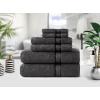 COTTON CRAFT Ultra Soft 6 Piece Towel Set – 2 Oversized Large Bath Towels,2 Hand Towels,2 Washcloths – Absorbent Quick Dry Everyday Luxury Hotel Bathroom Spa Gym Shower Pool Travel -100% Cotton- Black(Charcoal)
