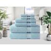 COTTON CRAFT Ultra Soft 6 Piece Towel Set – 2 Oversized Large Bath Towels,2 Hand Towels,2 Washcloths – Absorbent Quick Dry Everyday Luxury Hotel Bathroom Spa Gym Shower Pool Travel -100% Cotton- Black(Light Blue)