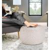 COTTON CRAFT Velvet Pouf Ottoman Footrest Bean Bag – Pleated Comfortable Round Pouf – Prefilled Stuffed Boho Modern Moroccan Plush Home Accent Seating – Nursery Bedroom Dorm – 17×17 inches – Ivory(Ivory)