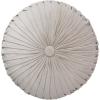 COTTON CRAFT Velvet Pouf Ottoman Footrest Bean Bag – Pleated Comfortable Round Pouf – Prefilled Stuffed Boho Modern Moroccan Plush Home Accent Seating – Nursery Bedroom Dorm – 17×17 inches – Ivory(Ivory)