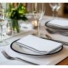 COTTON CRAFT White Dinner Napkins – Set of 12 Classic Pure Cotton Soft Cloth Napkins – Durable Washable Everyday Lunch Brunch Table Restaurant Wedding Party Gift Reusable Napkin – 17 x 17 inches(White Black)