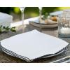 COTTON CRAFT White Dinner Napkins – Set of 12 Classic Pure Cotton Soft Cloth Napkins – Durable Washable Everyday Lunch Brunch Table Restaurant Wedding Party Gift Reusable Napkin – 17 x 17 inches(White Black)
