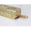 COTTON CRAFT Wooden Incense Burner Holder – Set of 2 – Solid Wood Handmade Celestial Aroma Room Freshener Fragrance Incense Sticks Burner Ash Catcher – Zen Home Décor Gift – 12x2x2 – Distressed Gold